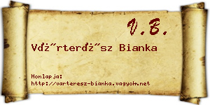Várterész Bianka névjegykártya